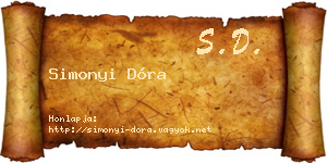 Simonyi Dóra névjegykártya